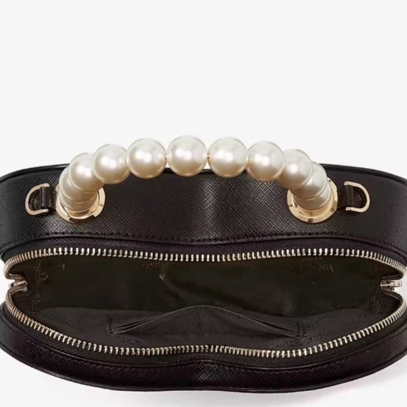 Kate Spade Love Shack Heart Pearl Handle Crossbody Black - Picture 3 of 14